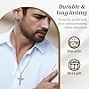 ZENGSING 2 pcs Mens Necklaces Set Men's Cross Necklace Arrowhead Pendant Necklaces Stainless Steel Cross Necklace 60cm Silver/Black Jewellery Birthday Thanksgiving Day Gifts for Men Teen (Silver) #4