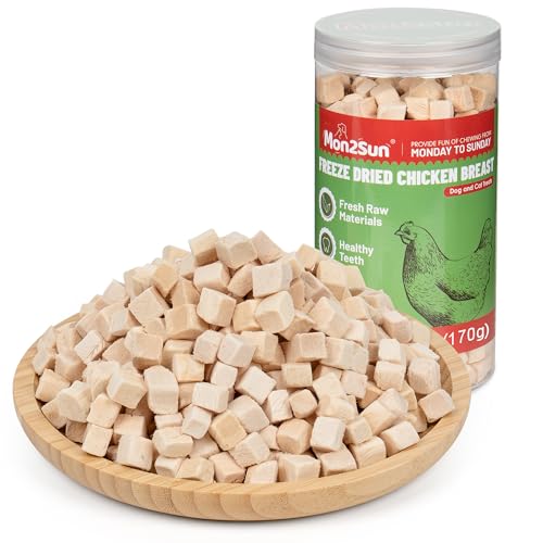 MON2SUN Chicken Jerky Strips 10.58 oz for Small Dogs & Freeze Dried Chicken 6 Ounce for Dogs and Cats