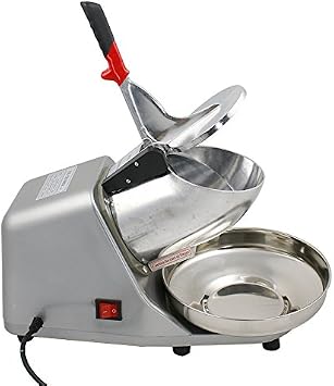 Electric Ice Shaver Machine Snow Cone Maker 300W 2000r/min Ice Crushers w/Stainless Steel Blade for Home and Commercial Use, Set of 1