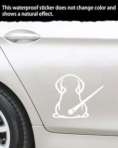 KGDUYC 1 pcs Hundeaufkleber für Auto-Heckscheibenwischer, weißes Hundemotiv mit beweglichem Schwanz. Set 2 Stück, Größe: 29.5 cm x 26 cm