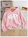 SHENHE Girl's Casual Fashion Los Angeles Hoodie Graphic Long Sleeve Hooded Sweatshirt Pink 13Y