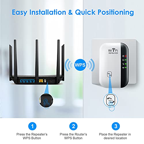 Wifi Extender Signal Booster Up To 2640Sq.ft The Newest Generation, Wireless Internet Repeater, Long Range Amplifier With Ethernet Port, Access Point, 1-Tap Setup, Alexa Compatible N300 #TOP4