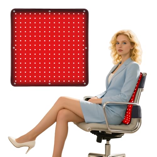 Image of 18 inch x 18 inchRed Light Therapy Mat for Body, 255 LEDs 660nm 850nm Infrared Light Therapy Heating Pad with Car Charger Plug for Back Knee Joints 50w 10Hz /40Hz Pulse Mode