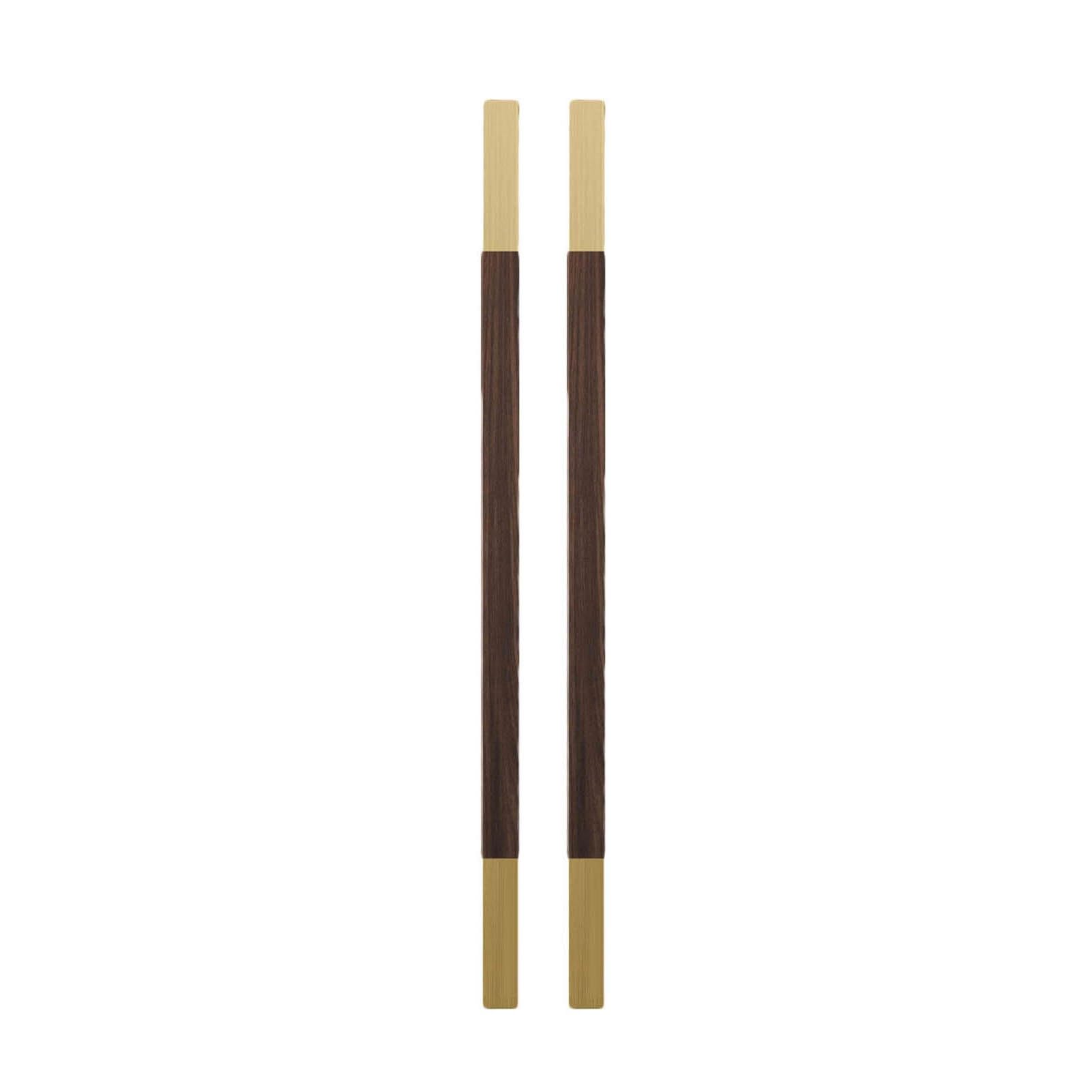 Poignée de porte de douche en bois de noyer noir H 40cm pour grange
