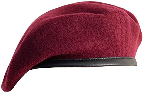 Wan-sukh Unisex French Woolen Beret Cap, Rajputana Traditional Army Style, Classic European Hat, Che Guevara Maroon
