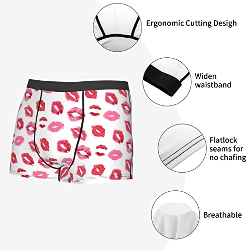 Men's Underwear Love Lipstick Casual Stretch Boxer Briefs4