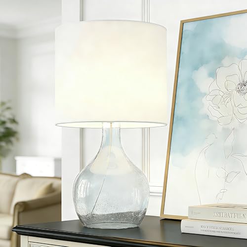 Maxax Coastal Glass Table Lamp with White Shade