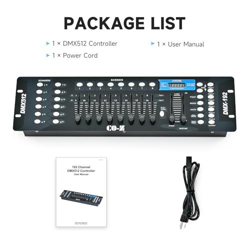 CO-Z 192 DMX 512 Stage DJ Light Controller Lighting Mixer Board Console for Light Shows, Party Disco Pub Night Club DJs KTV Bars and Moving Heads - Thumbnail 7