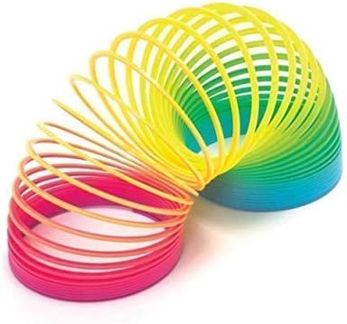 Shivsoft Kid Magic Spring Rainbow Bouncy Expandable Slinky Magic Toys Return Gift, Party Favours (Multi Coloured, Pack of 2)