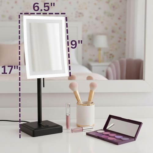 Espejo de maquillaje Jerdon con luz LED y aumento 5X miniatura 5