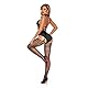 V-Ting Sexy Dessous für Damen Nahtlose Bodystocking Catsuit ouvert Women Baby Doll Sexy unterwäsche Kleid Fishnet Negligees Lingerie Nachtkleid Sleepwear Im Schritt offen für Sex