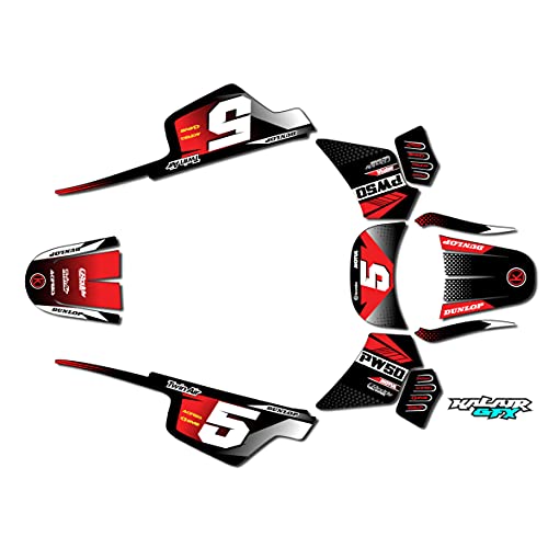 Kalair GFX Graphics Kit for Yamaha PW50 (1980-2023) Turbo Series Red 21 Mil-Dirt pit bike motorcycle stickers,dirtbike racing decal automotive motocross accessories no plastics