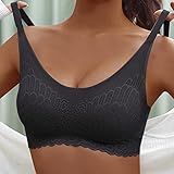 POIUIYQA Damen Nahtlos Spitzen BH ohne Bügel Weicher Damen Push-Up BH Gepolstert Atmungsaktiver und Leichter Klassische Bustier Damen BH Modern Feeling