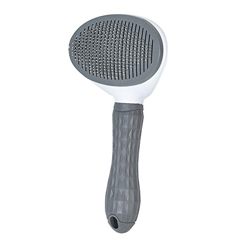 Stainless Steel Pin Hair Remover Brush - One-Click Deshedding Tool for Dogs & Cats - Premium Pet Grooming Comb
