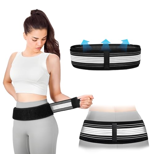 23GUANYI Cinturón de Soporte Sacroilíaco, Cinturón de Alivio del Dolor de Espalda, Transpirable Antideslizante Faja Lumbar para Hombres y Mujeres, Cinturon Pelvico (Negro, Small)