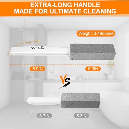 Image of Pumice Stone Toilet Bowl Cleaner with Extra Long Handle Pumice Stone for Toilet Cleaning, Remove Limescale, Hard Water Rings, Calcium Buildup, 2 Pack (2)