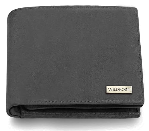 Image of WildHorn Rfid Protected Leather Wallet For Men, Grey Hunter