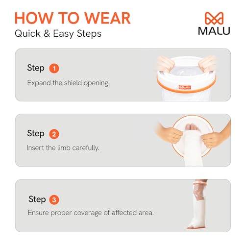 Image of 100% Waterproof Leg Cast Cover for Shower & Bath | Resuable Adult Cast Protector with Anti-Slip Bottom | Cast Covers for Shower Leg | Waterproof Shield for Showering After Surgery