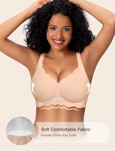 Image of Womens Wireless Jelly Bras No Underwire Support Push Up Removable Straps (U /Cross /Halter) Everyday Sports Bra