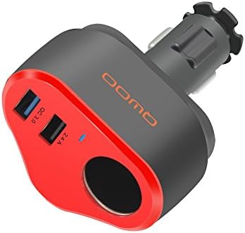 Car Charger, QWOO Quick Charge 3.0 Dual USB Ports + 1-Socket Cigarette Lighter Splitter 4.8A 40W USB Car Charger with Smart-Adaptive Rapid Charging for iPhone, iPad, Samsung, Dash Cam, GPS and More