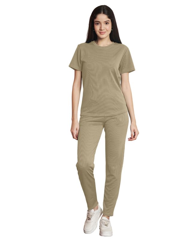 Image of DTR FASHION Polyester Blend Solid Lining Tracksuit | Night Wear Suit For Women
