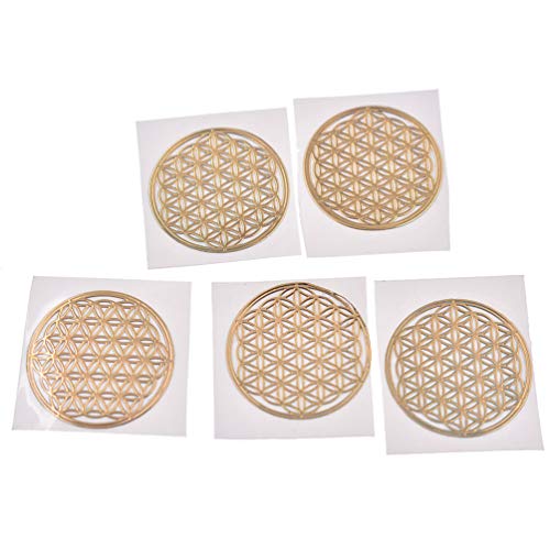 Qlychee Sacred Geometry Copper Orgone Sticker Flower Life Tree DIY Energy Tower Material