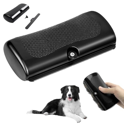 PIWOSGOL Fellwunder Bürste Hund Hundebürste für Hunde Pet Care Brush Mit Komfortgriff Hundebürste Kurzhaar Pet Hair Removal Brush für Hunde Katzen und andere Haustiere Schwarz