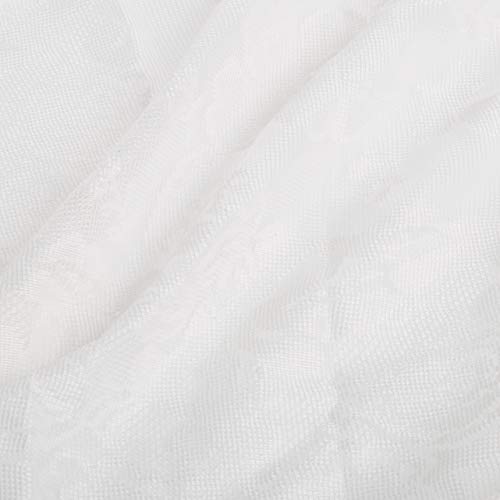 No. 918 Alison Floral Lace Sheer Rod Pocket Kitchen Curtain Swag Pair, 58" X 38", Ivory #TOP5