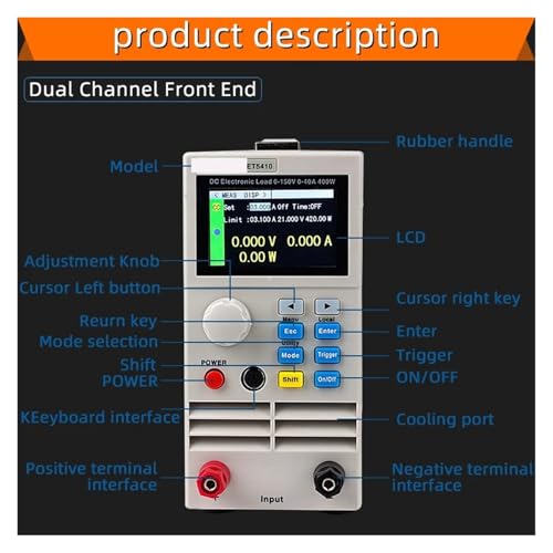 Carga electrónica CC programable de 400W y 150V ET5410 con control digital 4