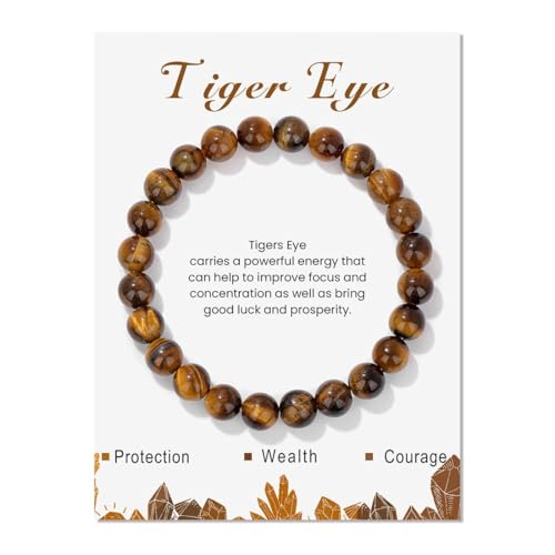 JYNXOR Bracciale Donna Pietre Naturali Bracciale Occhio Di Tigre Signora