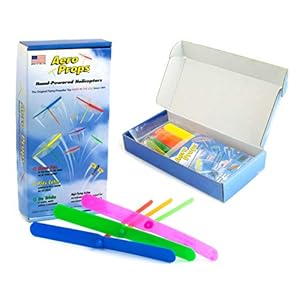 The Original Aero Props – Flying Helicopter Prop Hand Spinner – Plastic Spin Copter Dragonfly Whirlybird STEM Toy – Made in The USA – Fun for All Ages – Multi Color – 10 Pack