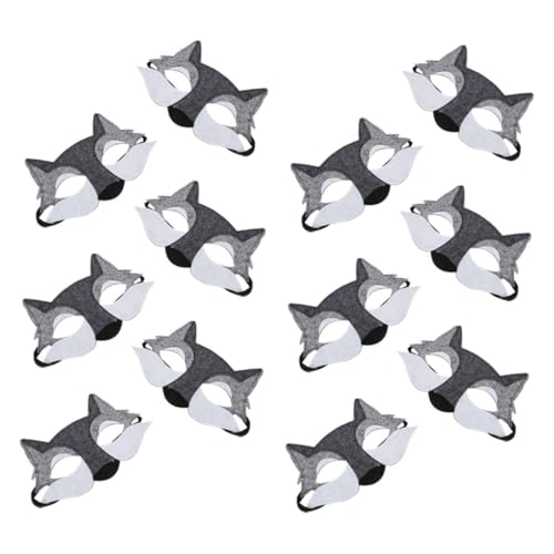 Toyvian 12 Pièces Demi-masque : Costume De Loup D'halloween Masque En Feutre Demi-masque Accessoires De Déguisement Pour Fête Masquée Cosplay