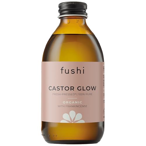 Fushi Organic Castor Oil Glow with Frankincense - Rejuvenate & Regenerate Skin - Reduce Blemishes & Imperfections 100% Pure Cold & Fresh-Pressed 100ml