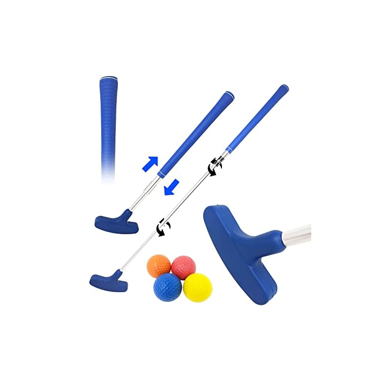 Kids Putter with Adjustable Size for Junior Mini Golf with Extendable Shaft Right and Left Hand