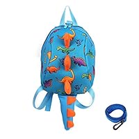 TOPWAYS Kids Dinosaur Backpack Boys Girls Toddler Rucksack, Cartoon Safety Anti-Lost Strap Rucksack with Reins, for 1-5 Years Old Toddler(dinosaur)