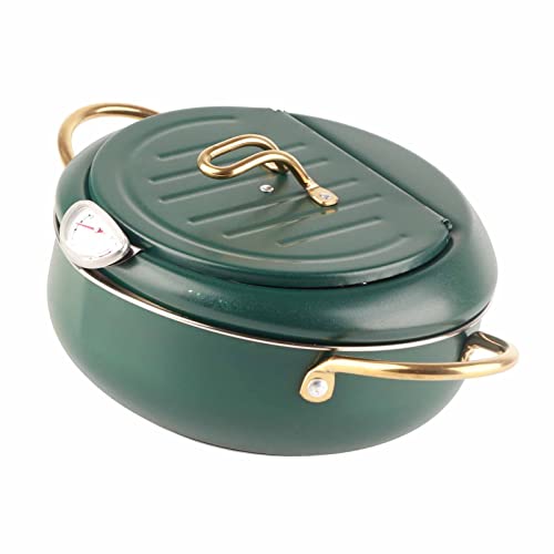 Frigideira Fritadeira Japonesa Fritadeira de Aço Inoxidável Utensílios Verdes Profundos para Fogão d