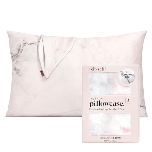 Kitsch Taie d'oreiller 100% Satin avec Fermeture éclair, taie d'oreiller Plus Douce Que la Soie pour Les Cheveux et la Peau, taie d'oreiller rafraîchissante, Housse d'oreiller en Satin (Taille