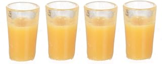 Melody Jane Dollhouse 4 Glasses of Orange Juice Miniature Dining Accessory
