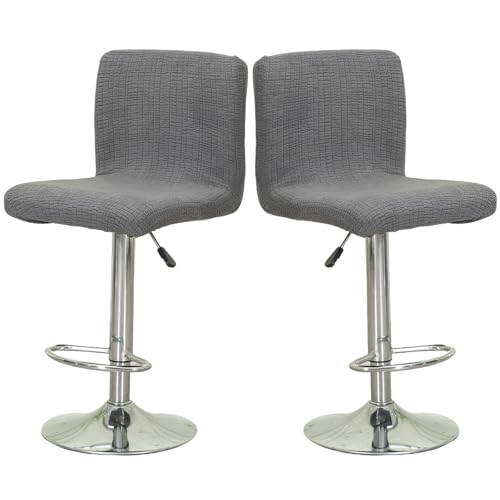 Image of Chair Covers Bar Stool Cover 2pc Bar Chair Cover Swivel Bar Stool Slipcover | Stretch Counter Height Bar Stool Cover High Back Chair Cover Counter Stool Bar Chair Covers for Kitchen Pub Dining Room,40