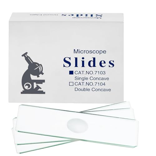 Concave Microscope Slides 50 Pack Pre-Cleaned Glass
