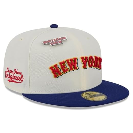 New Era Masculino Boné Cooperstown Original Fitted 59Fifty Do York Mets, Off-White