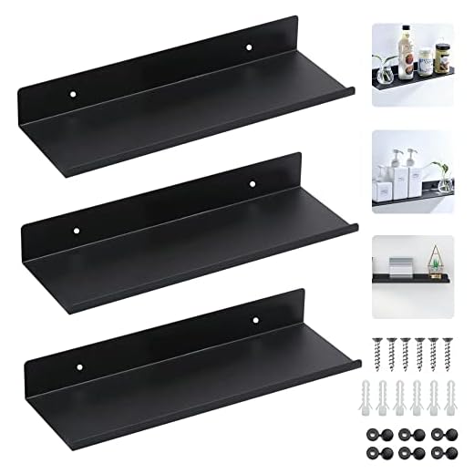 SCHYIDA 3 Piezas Estantes para Pared Flotantes de 30 x 12 x 4 cm Baldas Flotantes Organizadores Repisas Flotantes de Aleación de Aluminio Antioxidante para Baño Cuarto Cocina Salón Dormitorio Hotel