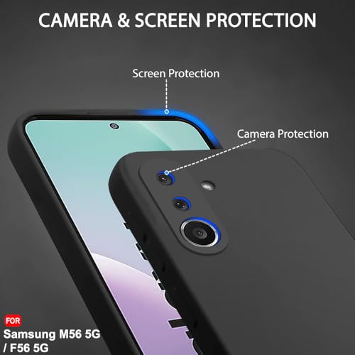 Image of TheGiftKart Liquid Silicone Back Cover Case for Samsung Galaxy M56 5G / F56 5G | Soft Micro-Fibre Lining Inside | Camera & Screen Protection | Shockproof Back Cover Case (Silicone, Black)