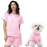 XPUDAC Matching Dog and Owner Clothes Dog Pajamas for Small Medium Dogs Stretchable Pet Onesies, Owner and Doggie Pjs are Sold Separately, S