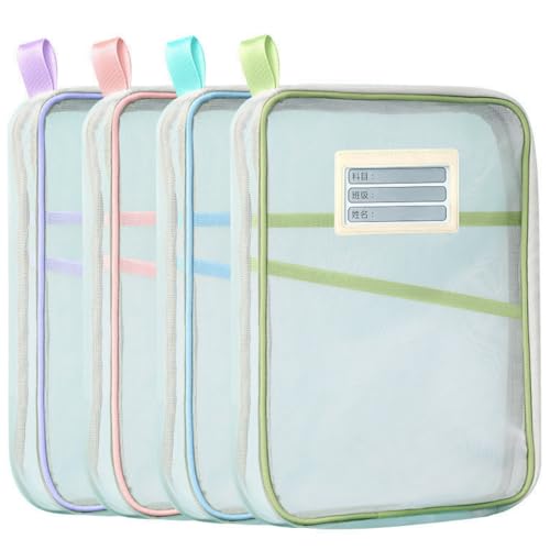 連絡袋 a4 ジッパー式ファイル袋 4色入り 資料ケース 書類整理 分類収納 大容量 ファイルケース 文房具 オフィス用品 学生 書類収納バッグ 連絡帳袋