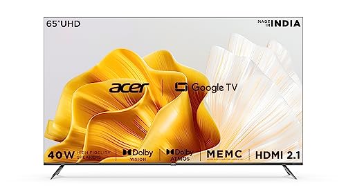 Acer 164 cm (65 inches) Advanced I Series 4K Ultra HD Smart LED Google TV AR65GR2851UDFL (Black)