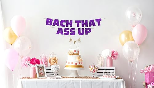 Image of Pre-Strung Bachelorette Purple Glitter Banner - Bachelorette Party Decorations for Her - Party Supplies, Favors and Gifts