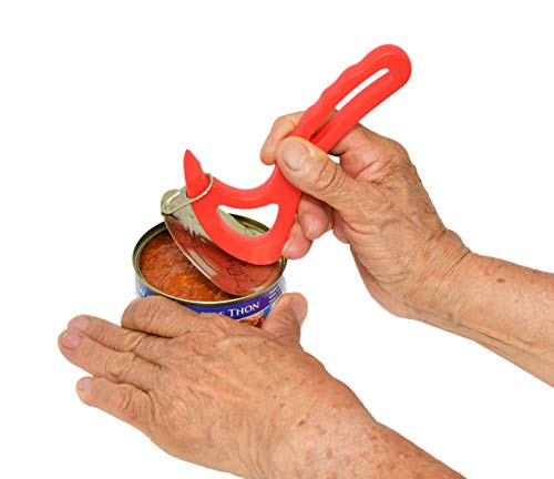 Safe Ring Pull Can Opener Protects Nails Arthritis Hands | Red - By Home-X #TOP1