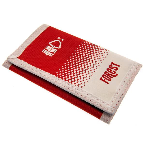 Ran Nottingham Forest FC Nylon Wallet Official Merchandise, Red and White, approx 12cm x 8cm closed