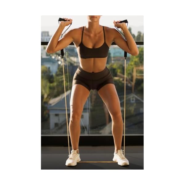 Retrospec Train Resistance Bands Set for Working Out - 5 Stackable Bands, Handles & Door Anchor - Portable Fitness Equipment for Physical Therapy & Yoga Includes Carry Bag - Image 2